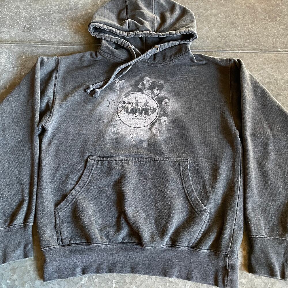 Vintage Beatles Love Cirque Du Soliel Sweatshirt Hoodie Gray Womens Small Y2K